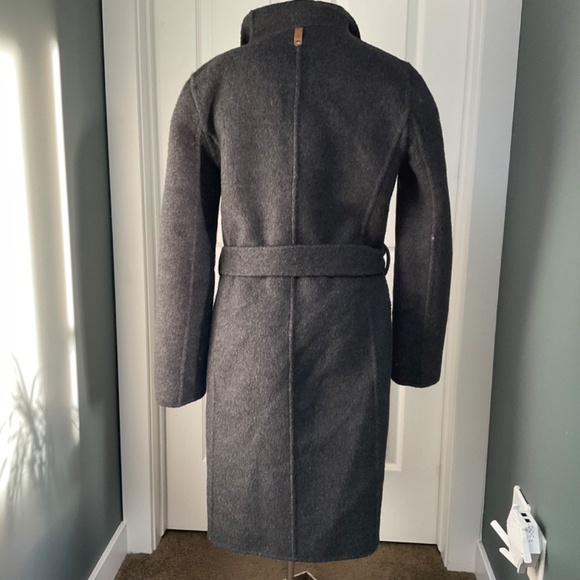 Black and Grey Wool and Alpaca Reversible Wrap Coat by Mackage Women’s Small - Picture 4 of 13